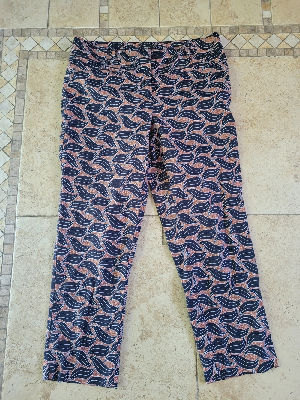 Ann Taylor Devin Fit Printed Ankle Pants